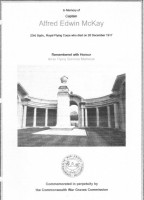 HOZ - Alfred Edwin McKay - commemorated at Arras Flying Services Memorial